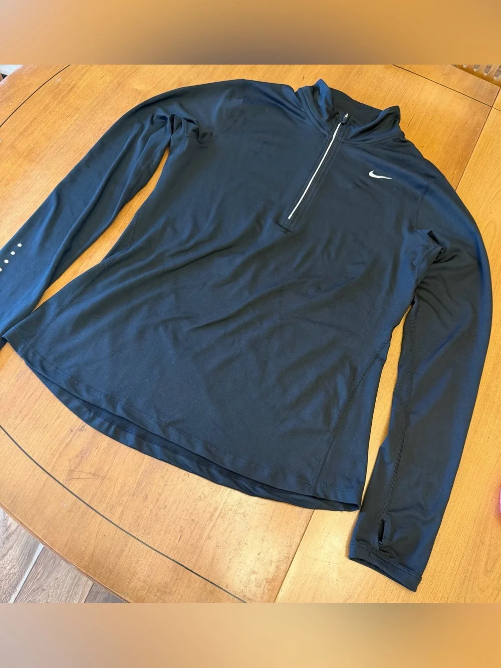 Nike Women’s Dri-Fit Black 1/4 Zip Running Pullover | Athletic Sporty Chic | M